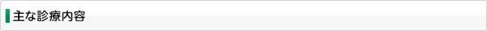 主な診療内容